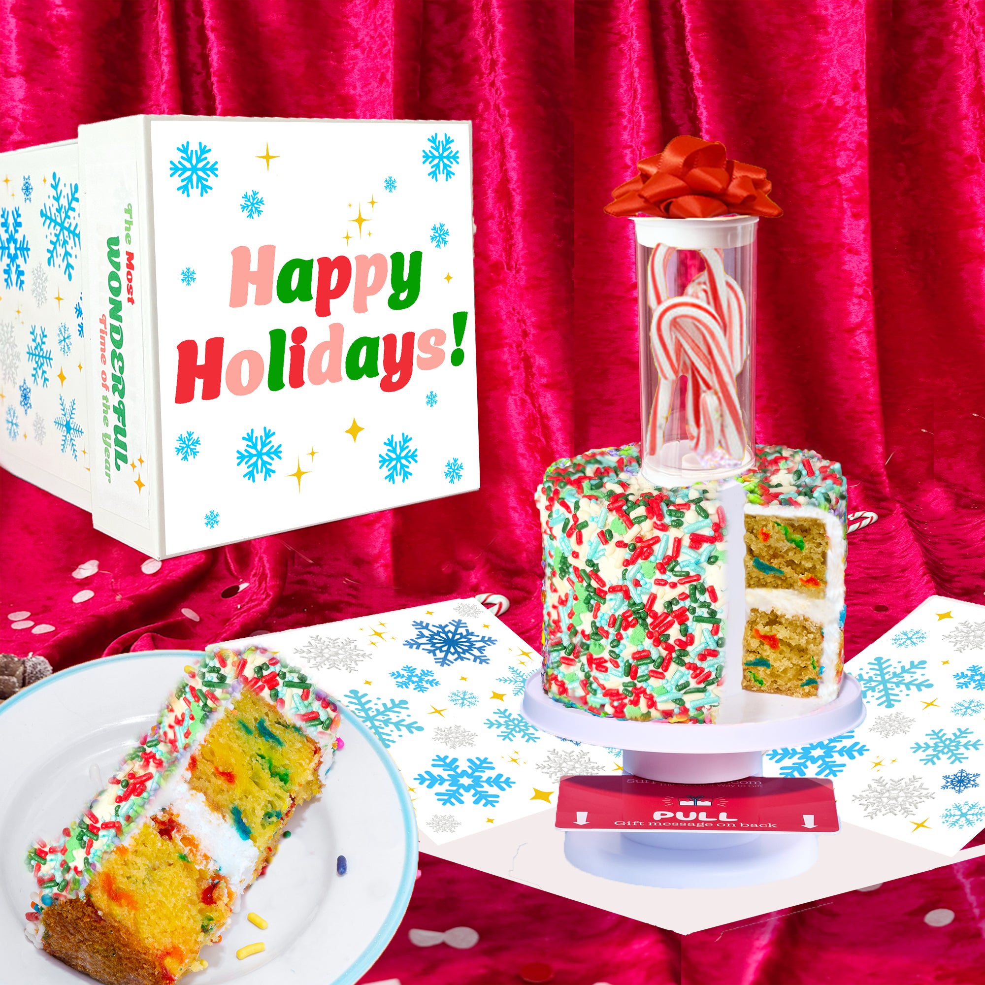 Happy Holidays Box - 4" Vanilla Winter Surprise Cake®