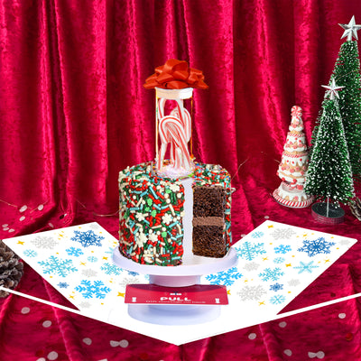 Merry Christmas Box - 4" Chocolate Christmas Surprise Cake Box®