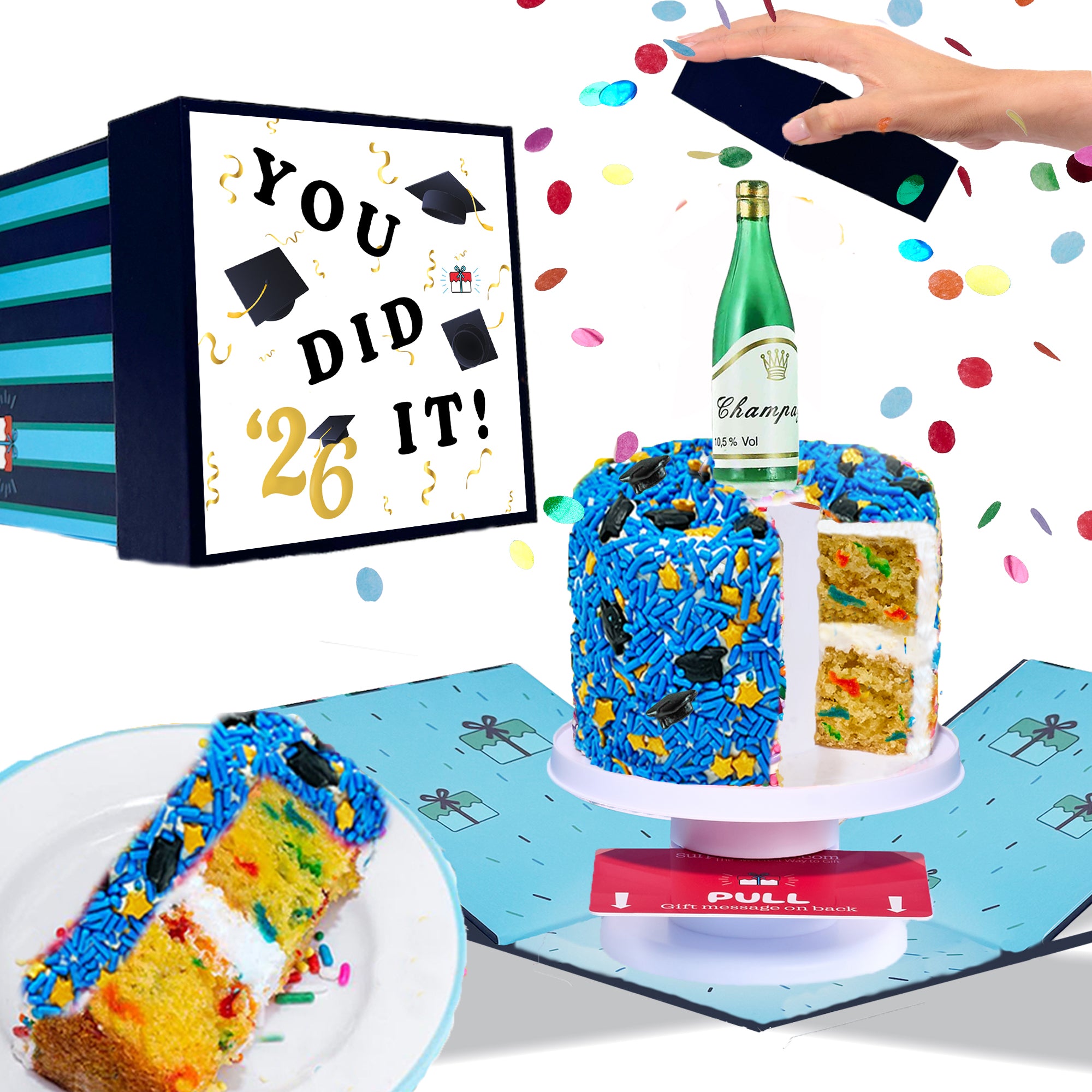 Graduation 4" Vanilla Surprise Cake