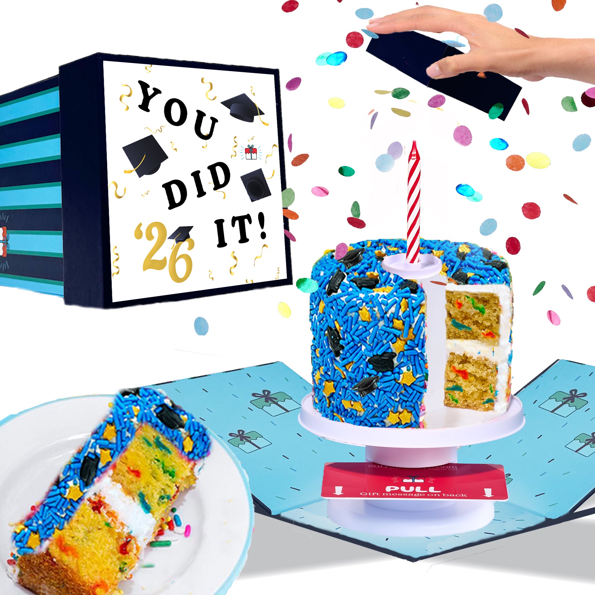 Graduation 4" Vanilla Surprise Cake