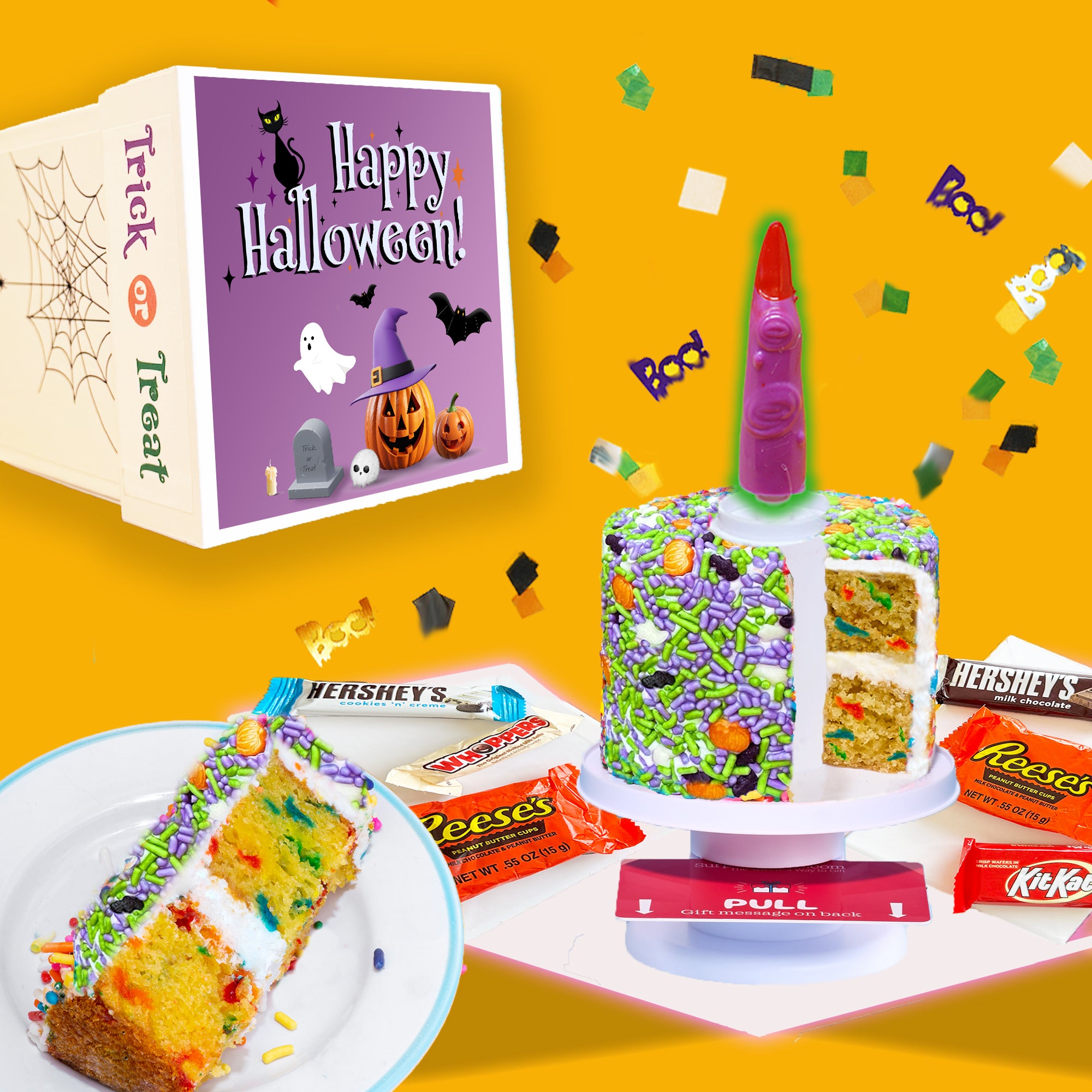 4" Halloween Creepy Finger Explosion Surprise Cake® + Candy Surprise