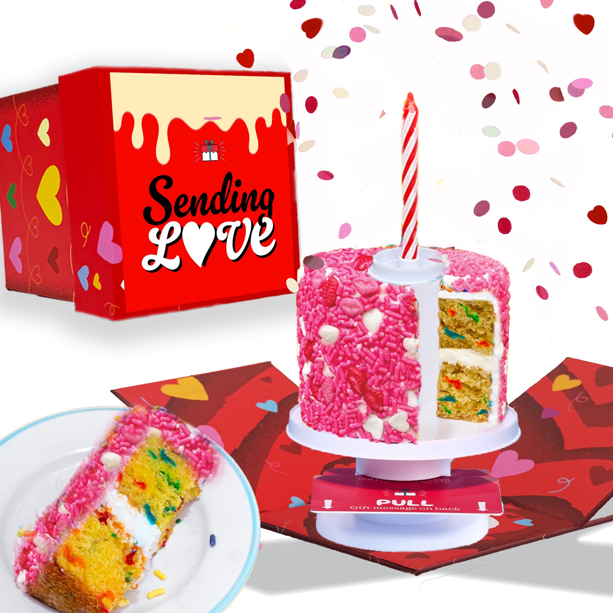 Sending Love Box - 4" Pink Love Surprise Cake®