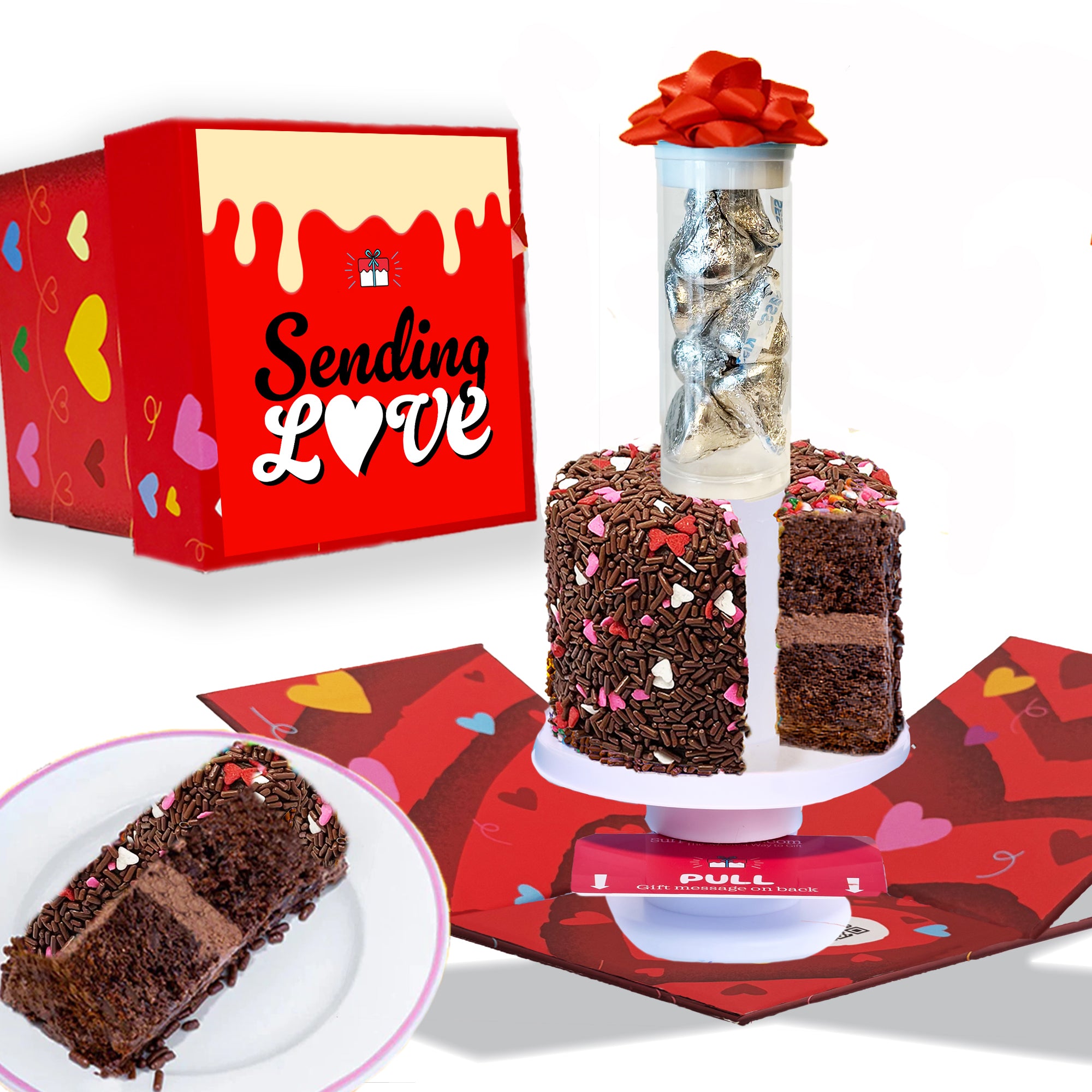 Sending Love Box - 4" Chocolate Love Surprise Cake®