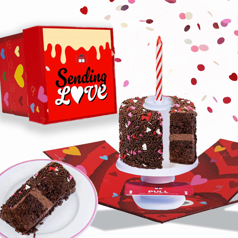 Sending Love Box - 4" Chocolate Love Surprise Cake®