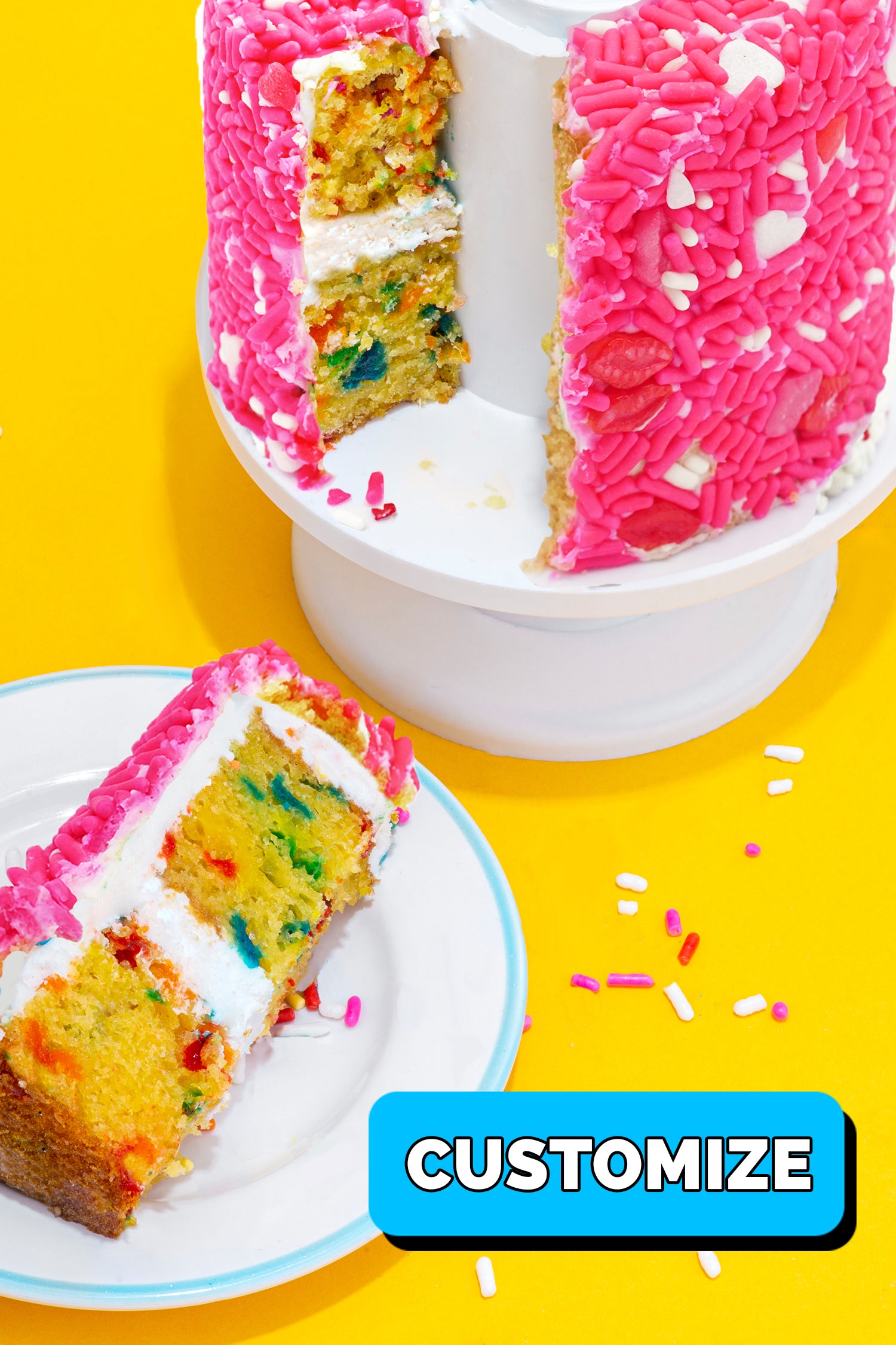 4" Hot Pink Love and Kisses Surprise Cake®