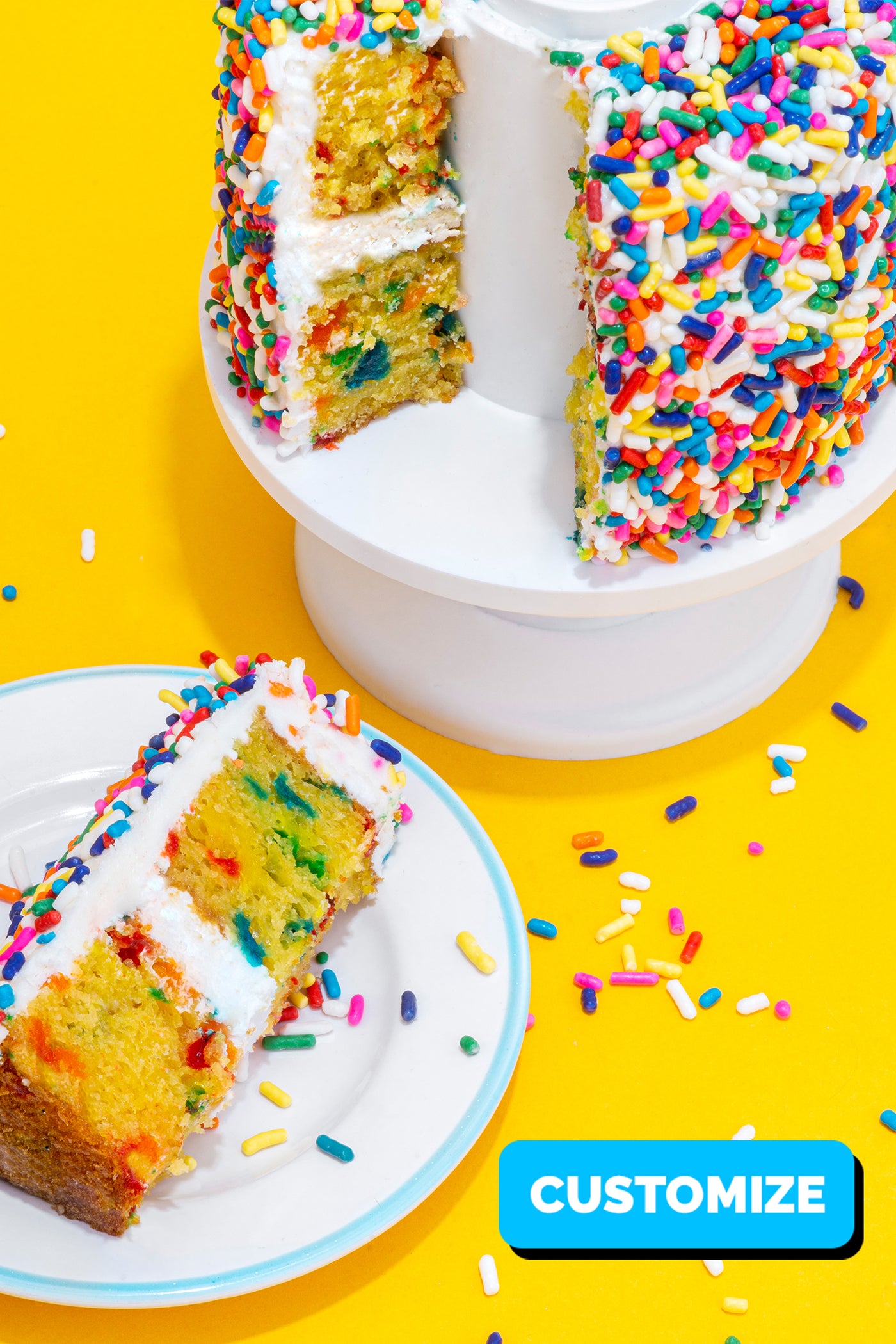 4" Rainbow Vanilla Confetti Surprise Cake®