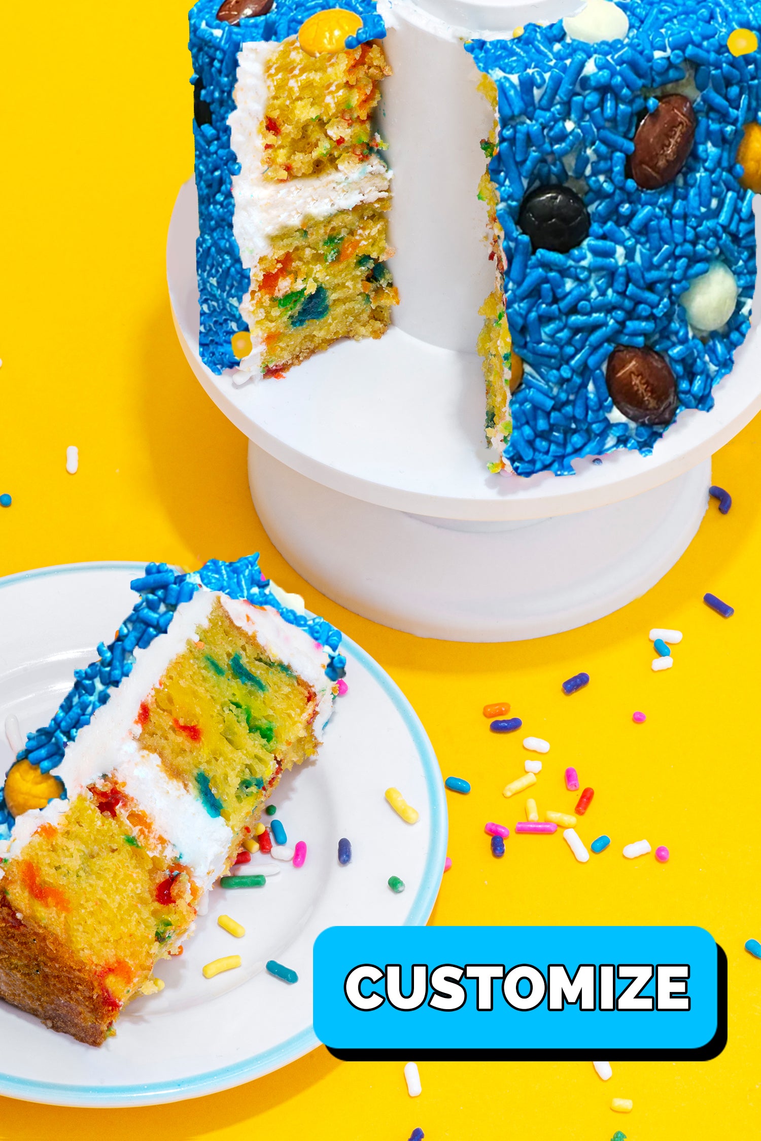 4" Vanilla Sports Balls Surprise Cake®