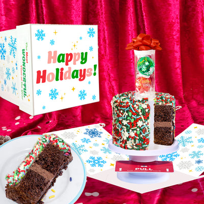 Happy Holidays - 4" Chocolate Winter Surprise Cake®  with Lindt Chocolates