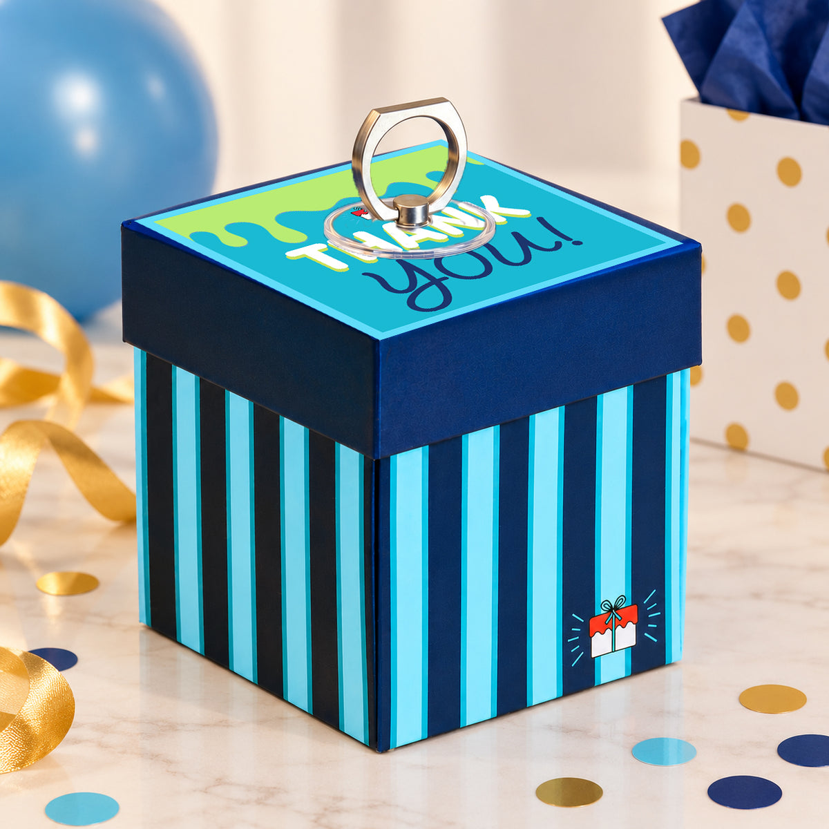 Thank You Bubble Box-  4" Chocolate Chocolate Chip Surprise Cake®