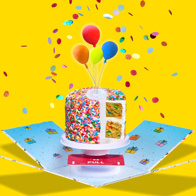 4" Rainbow Vanilla Confetti Surprise Cake®