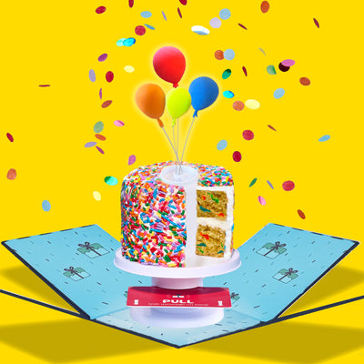4" Rainbow Vanilla Confetti Surprise Cake®