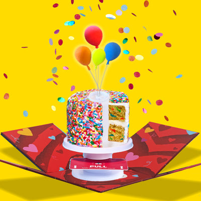 4" Rainbow Vanilla Confetti Surprise Cake®