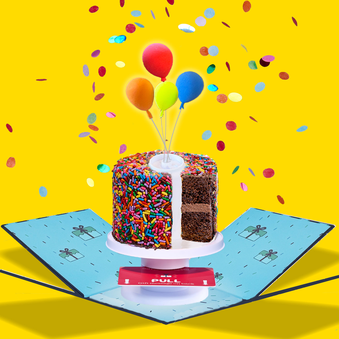 4" Rainbow Chocolate Chocolate Chip Surprise Cake®