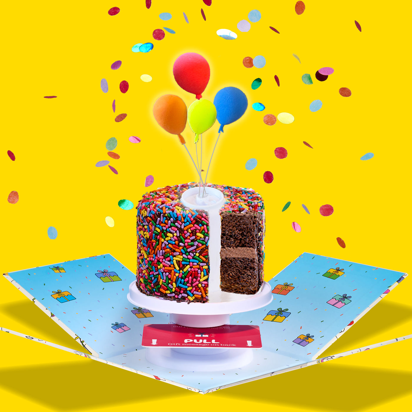 4" Rainbow Chocolate Chocolate Chip Surprise Cake®