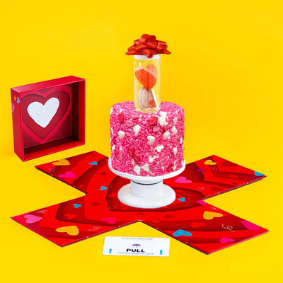 4" Hot Pink Love and Kisses Surprise Cake®