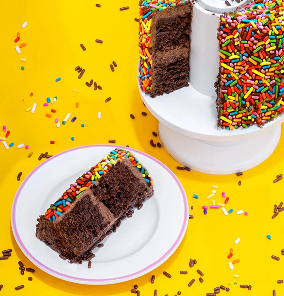 Congratulations Box - 4" Rainbow Chocolate Surprise Cake with Star Confetti Explosion