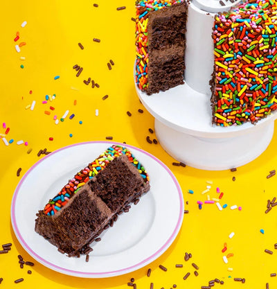 Congratulations Box - 4" Rainbow Chocolate Surprise Cake with Star Confetti Explosion