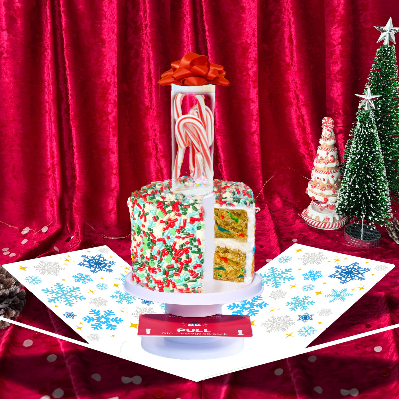 Merry Christmas Box - 4" Vanilla Christmas Surprise Cake Box®