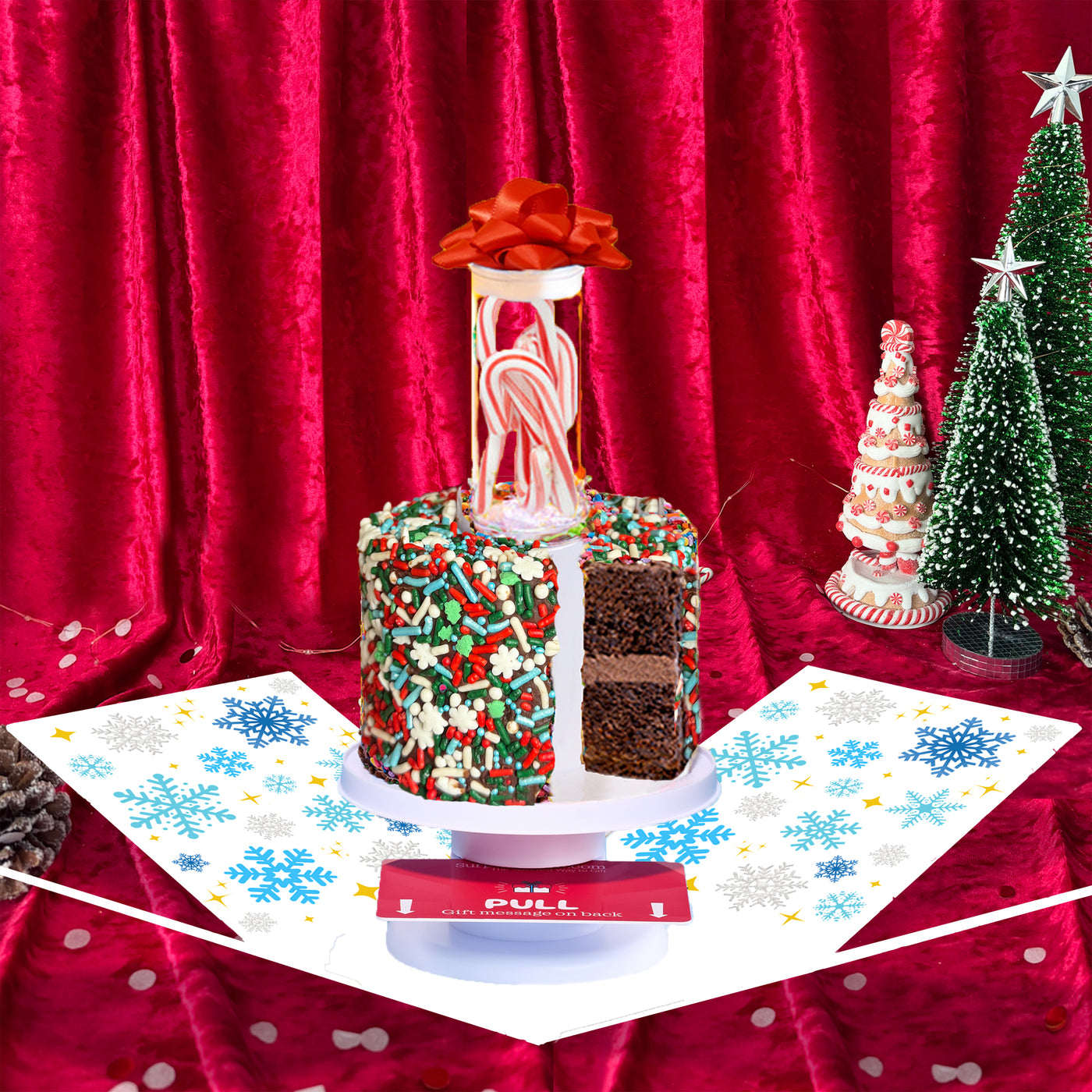 Merry Christmas - 4" Chocolate Christmas Surprise Cake Box®