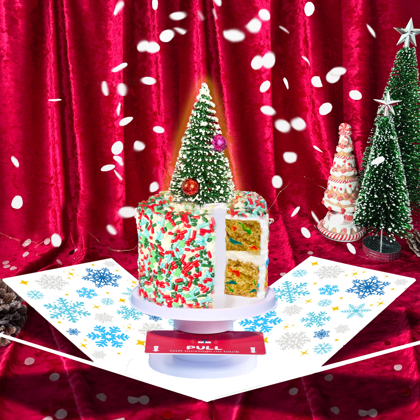 Merry Christmas Box - 4" Vanilla Christmas Surprise Cake Box®
