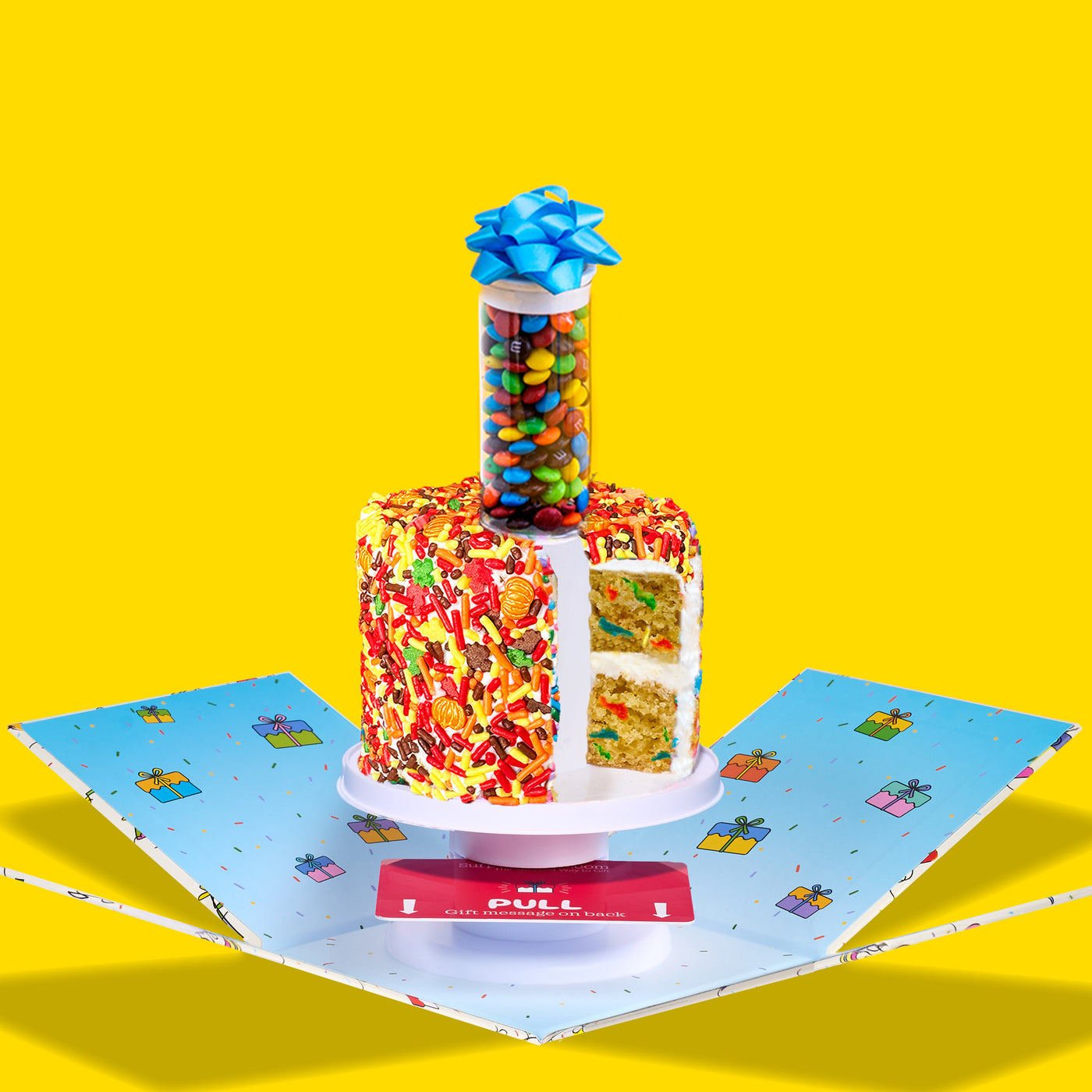 4" Fall Festive Vanilla Confetti Surprise Cake®