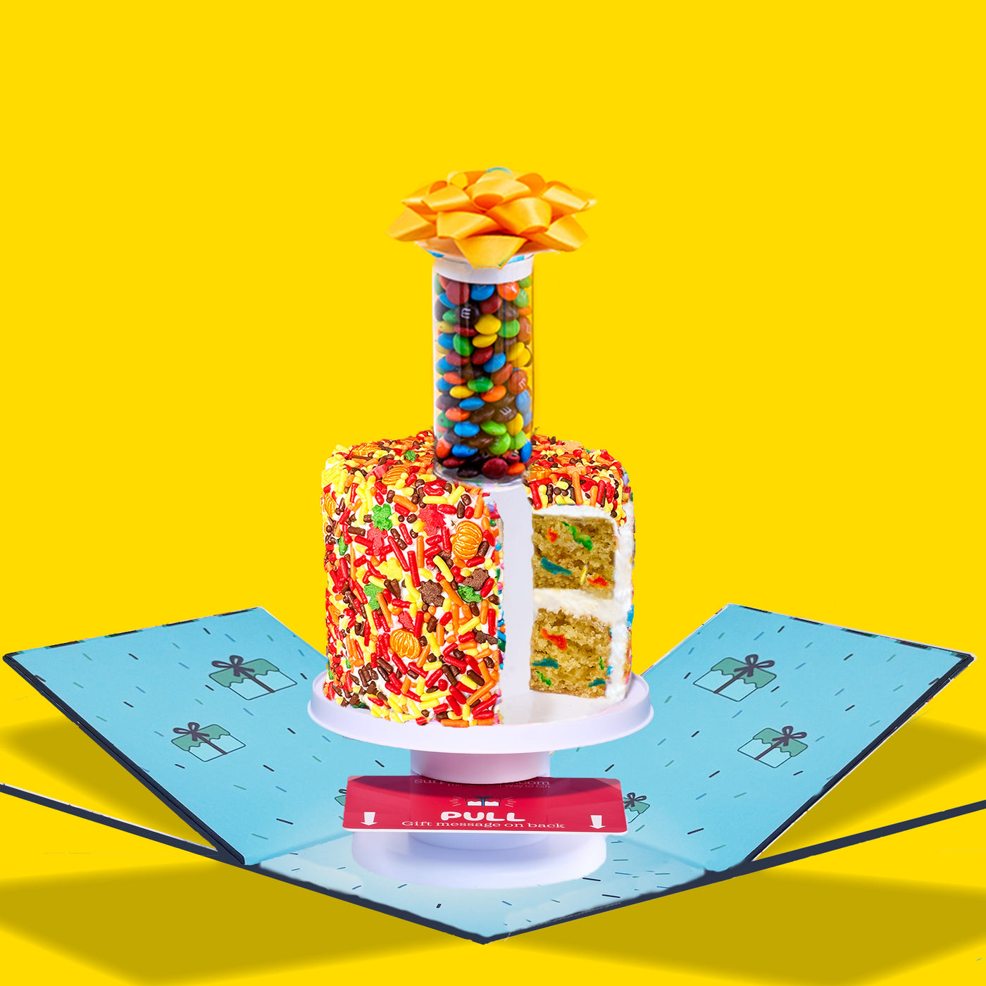 4" Fall Festive Vanilla Confetti Surprise Cake®