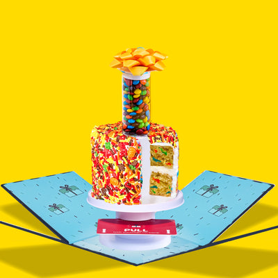 4" Fall Festive Vanilla Confetti Surprise Cake®