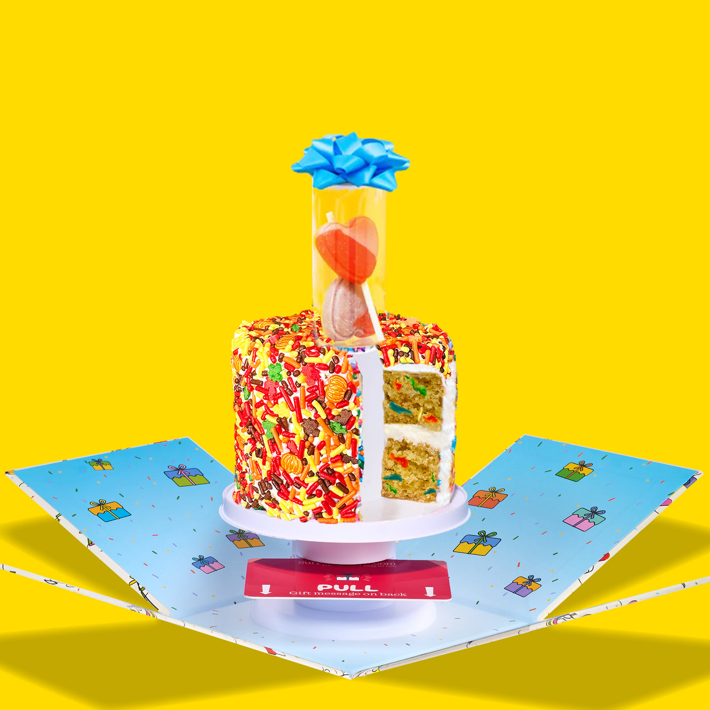 4" Fall Festive Vanilla Confetti Surprise Cake®