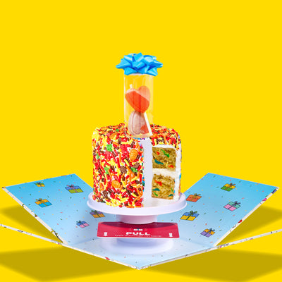4" Fall Festive Vanilla Confetti Surprise Cake®