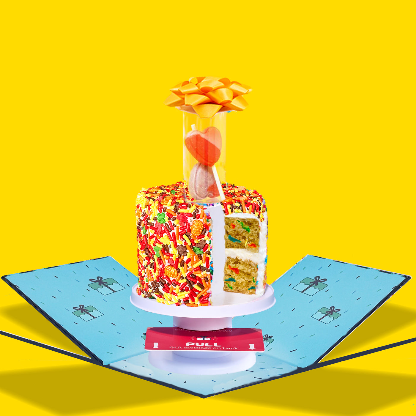4" Fall Festive Vanilla Confetti Surprise Cake®