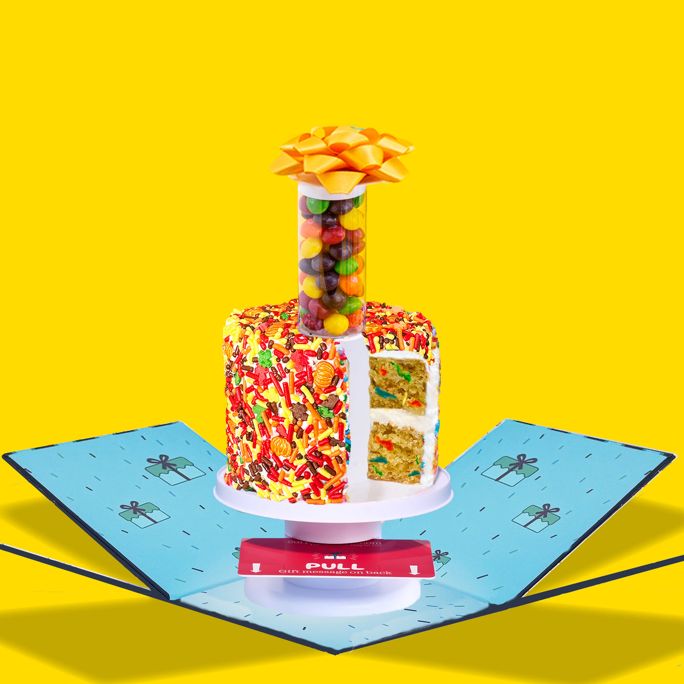 4" Fall Festive Vanilla Confetti Surprise Cake®