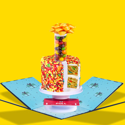 4" Fall Festive Vanilla Confetti Surprise Cake®