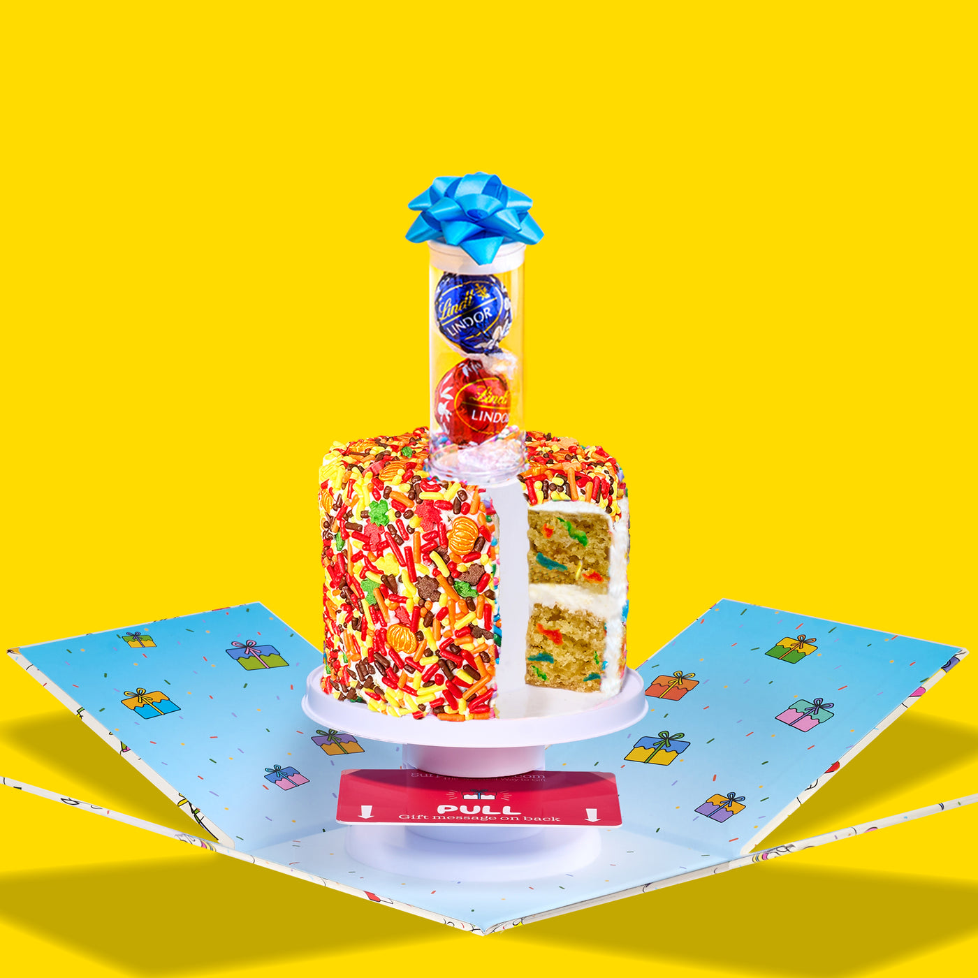4" Fall Festive Vanilla Confetti Surprise Cake®