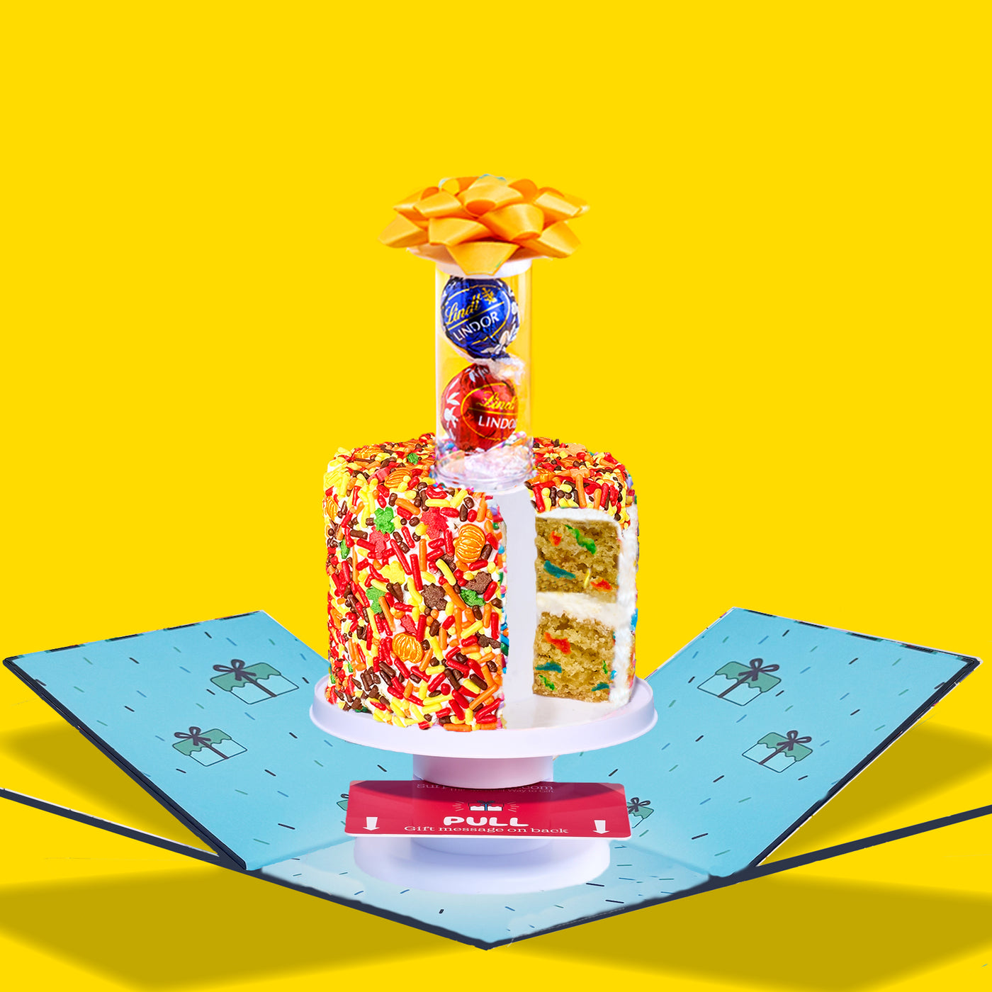 4" Fall Festive Vanilla Confetti Surprise Cake®