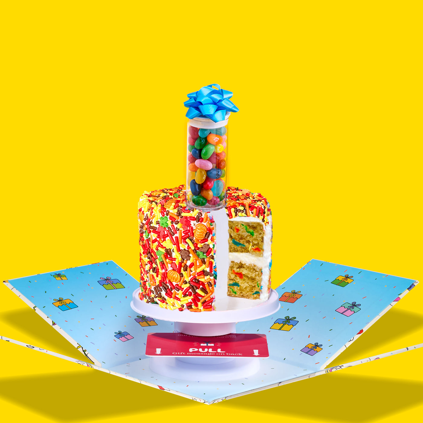 4" Fall Festive Vanilla Confetti Surprise Cake®