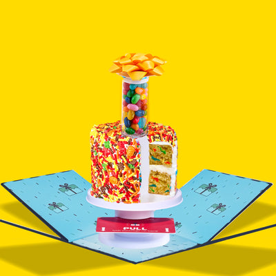 4" Fall Festive Vanilla Confetti Surprise Cake®