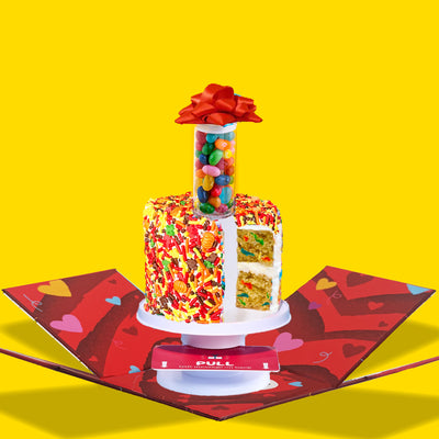 4" Fall Festive Vanilla Confetti Surprise Cake®