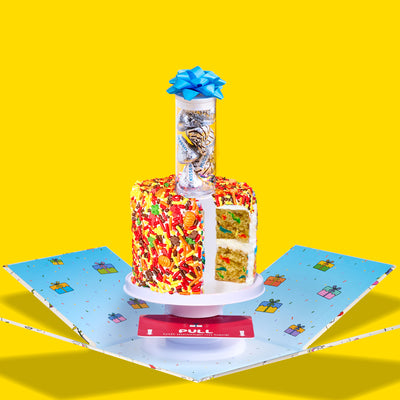4" Fall Festive Vanilla Confetti Surprise Cake®
