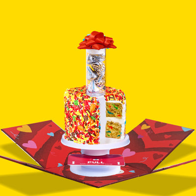 4" Fall Festive Vanilla Confetti Surprise Cake®
