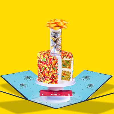 4" Fall Festive Vanilla Confetti Surprise Cake®
