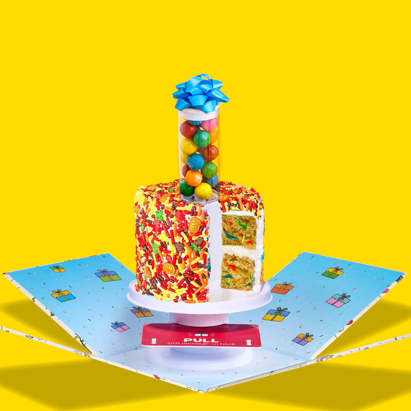 4" Fall Festive Vanilla Confetti Surprise Cake®