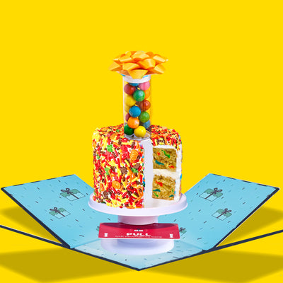4" Fall Festive Vanilla Confetti Surprise Cake®