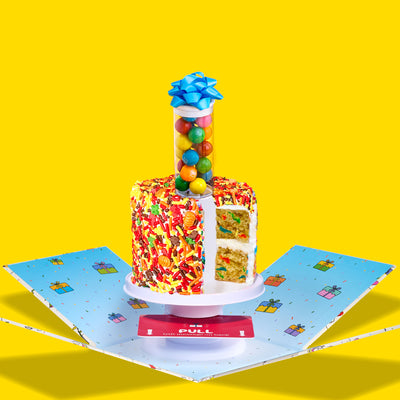 4" Fall Festive Vanilla Confetti Surprise Cake®