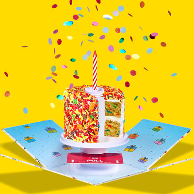 4" Fall Festive Vanilla Confetti Surprise Cake®