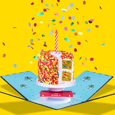4" Fall Festive Vanilla Confetti Surprise Cake®