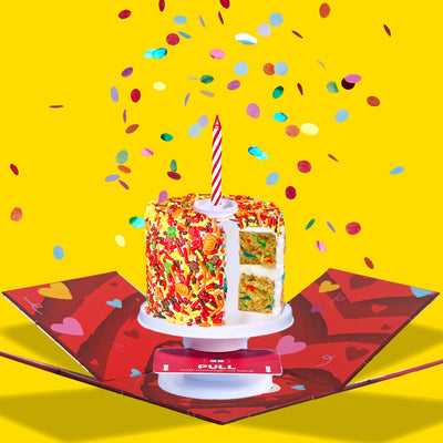 4" Fall Festive Vanilla Confetti Surprise Cake®