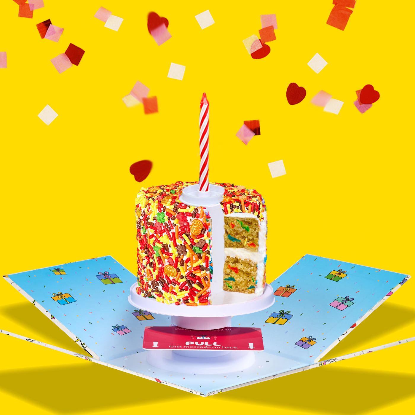 4" Fall Festive Vanilla Confetti Surprise Cake®