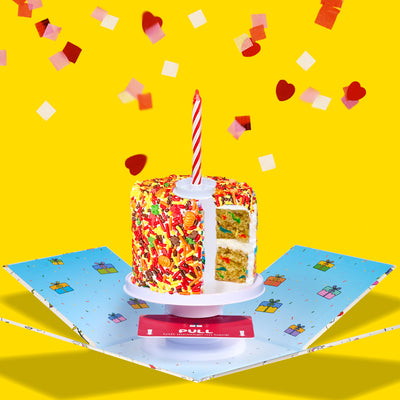 4" Fall Festive Vanilla Confetti Surprise Cake®