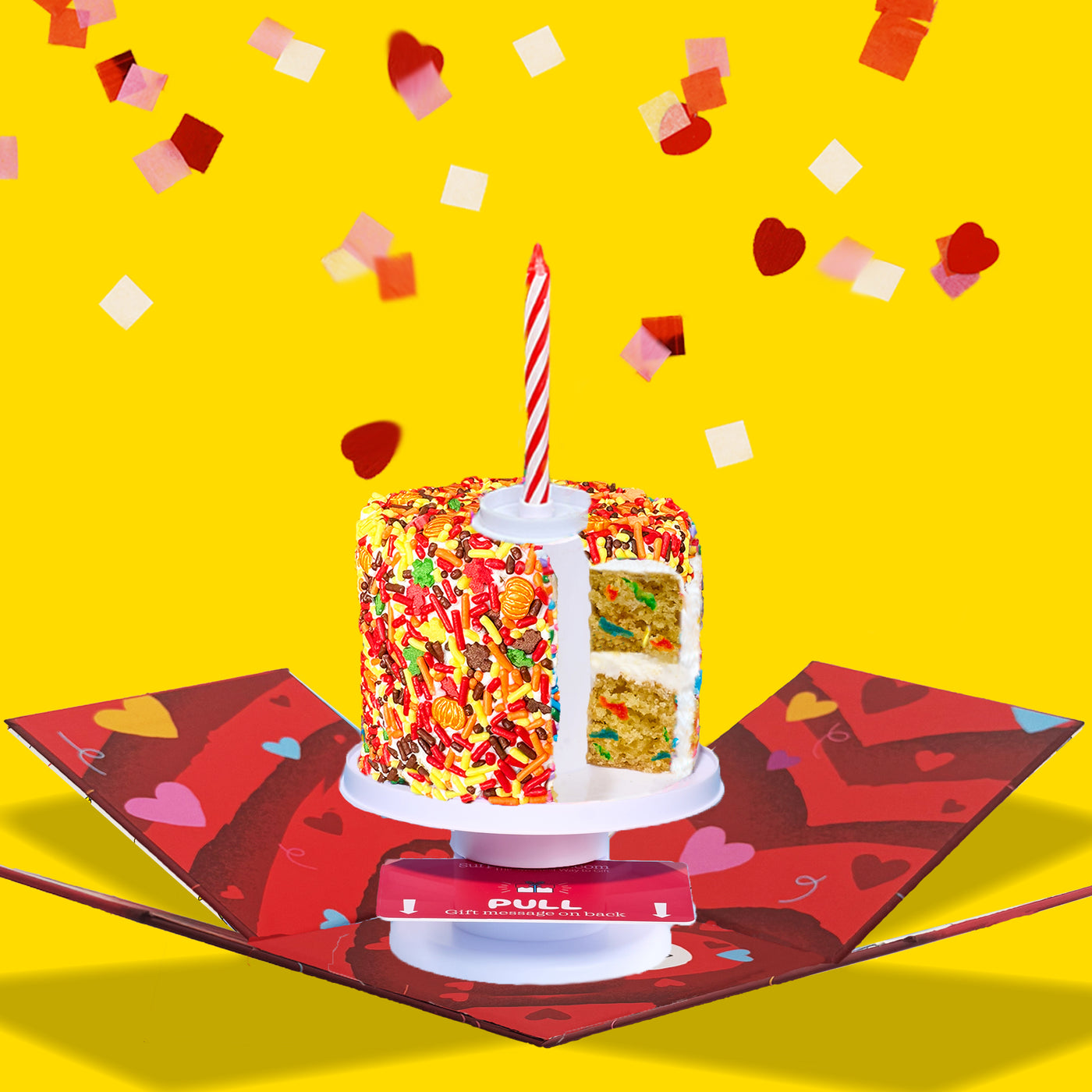 4" Fall Festive Vanilla Confetti Surprise Cake®