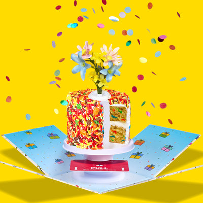 4" Fall Festive Vanilla Confetti Surprise Cake®